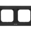 SONATA Ramka podwójna do łączników IP44 czarny metalik RH-2R/33