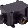 ABS enclosure with cable gland, (L x W x H) 122 x 83 x 40.5 mm, black, IP68, BS08-01051