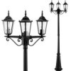 Lampa Ogrodowa Zewnętrzna 3Xe27 Słupek Latarnia 2M Czarna Bellis Lumiled