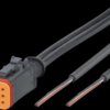 Sensor actuator cable, DEUTSCH cable socket, straight to open end, 6 pole, 1 m, PUR, black, 4 A, E12552
