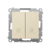 SIMON 55 Wyłącznik krzyżowy podwójny z podświetleniem szybkozłącza szampański mat TW7/2L2.01/144 KONTAKT SIMON