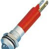 Lampka kontrolna do montażu panelowego 12V c.a. / V c.c., czerwona 8mm LED Chrom Końcówka lutownicza CML Innovative