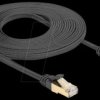 80328 RJ45 flat cable, Cat.6a, S/FTP, braided jacket, 5 m, black