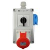 Zestaw instalacyjny z gniazdem 32A 4P+2P+Z (0-1) czerwony ZI05R341