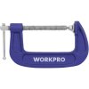 WorkPro WP232019 C-terminal Screw Clamps 100mm span width 210mm length