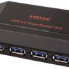 Roline 14.02.5015 USB-Hub 4 porty USB-A USB 3.2 Gen1 5 GBit/s czarny