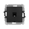 ICON Mechanizm gniazda komputerowego pojedynczego 1xRJ45 kat.5e 8-stykowy bez pola opisowego czarny mat 12IGKBO-1 KARLIK