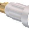 1 mm socket, solder connection, mounting Ø 2.7 mm, white, 23.1010-29