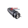 Wtyk sieciowy 230V gumowy IP44 na kabel z uziem. czarny