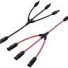 1x rozdzielacz Y wtyczka solarna męska do 3x gniazda + gniazdo do 3x wtyczki TC-12195664 czarny, czerwony TRU COMPONENTS