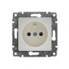 VENA Gniazdo pojedyncze z uziemieniem z przesłoną torów prądowych bez ramki krem 510334 KOS