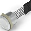 Vandal-proof pushbutton, 1 pole, silver, illuminated  (RGB), 1 A/24 VDC, mounting Ø 19.2 mm, IP68, 2342834-7