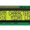 Wyświetlacz monochromatyczny LCD, , Alfanumeryczny, podświetlanie LED, Midas