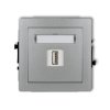 DECO gniazdo pojedyncze USB-AA 3.0 srebrny metalik 7DGUSB-5