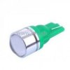 Żarówka samoch. LED 12V T10 1W z soczewką Zielona