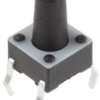 Short-stroke pushbutton, 1 Form A (N/O), 50 mA/24 VDC, unlit , actuator (black, L 5.9 mm), 1.56 N, THT, 1-1825910-4