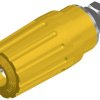 Gniazdo bananowe montażowe SKS Hirschmann PKI 100, izolowane, O 4 mm, 35 A, żółte