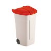 Rubbermaid Afvalbak voor buiten 100 LTR, RUBBERMAID beige met rood deksel 8713631023141 Kosz do recyklingu 100 l (S x W