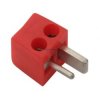 wtyk głośnikowy skręcany kątowy czerwony mini