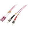 LINDY 46350 Fibreglass FO Cable 1m LC-ST 50/125 Multimode OM4 Pink