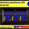Woltomierz panelowy cyfrowy LED 0-99,9V NIEBIESKI obudowa