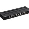 Panel krosowniczy, TC, Cat6a, 8 portów, RJ45, Ekranowane, 0.5U, Czarny