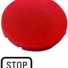 Button plate, round, Stop, for pushbutton, 218194
