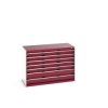 Szafa 7, kolor: Czerwony, materiał: Stal, 900 mm x 650mm x 1300 mm, Bott