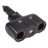 2 Way Cigarette Lighter Socket Splitter + Dual USB-A 12V/24V A13-123