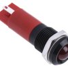 Lampka kontrolna do montażu panelowego 24V dc, czerwona 14mm LED Czarny RS PRO