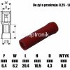 Konektor 2,8 0,5-1,5mm żeński izol. czer. 5szt