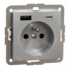 SEDNA DESIGN & ELEMENTS Gniazdo pojedyncze z uziemieniem z USB A+C 3A srebrne aluminium SDD113072 SCHNEIDER ELECTRIC