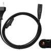 Kabel zasilający sieciowy dwustronny z wyłącznikiem, 1,5m; CEE 7/16 (C) męski, IEC C7 żeński