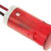Lampka kontrolna do montażu panelowego 12V dc, czerwona 12mm LED Czerwony Wyprowadzenia APEM