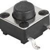 Short-stroke pushbutton, 1 Form A (N/O), 50 mA/12 VDC, unlit , actuator (black, L 9.5 mm), 1.6 N, SMD, 1301.9319