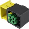 Socket, unequipped, 4 pole, straight, 2 rows, green, 3-1418390-1