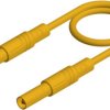 Measuring lead with (4 mm plug, spring-loaded, straight) to (4 mm plug, spring-loaded, straight), 0.5 m, yellow, silicone, 1.0 m