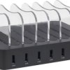Manhattan 102254 Stacja ładowania USB 50 W 6x USB-A czarny, przeźroczysty dom