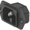 Panel plug C16, 3 pole, screw mounting, plug-in connection, black, 6110.3300