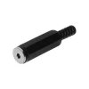 TruComponents 202719 2.5 mm audio jack Plug, straight,Pins:3 Stereo Black