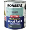 Ronseal 38789 10 Year Weatherproof Wood Paint Grey Satin 750ml