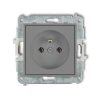 MINI Mechanizm gniazda pojedynczego z uziemieniem 2P+Z (bez przesłon torów prądowych) szary mat 27MGP-1z