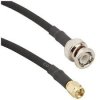 Coaxial cable, BNC plug (straight) to SMA plug (straight), 50 Ω, RG-58/U, grommet black, 750 mm, 245101-04-M0.75