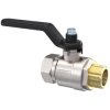 Ball valve, L 58.5 mm, 50 bar, brass, nickel-plated, for pipe systems, 129134