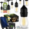 Girlanda Solarna Ogrodowa 15X Led Ozdobne Żarówki 10M + Pilot Ip65 2700K...