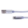 Kabel ze złączem Lightning do smartphonów IPHONE, maks. prąd 2A, wzmocniony oplotem, długość 1m, srebrny Extralink