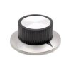 Gałka z kołnierzem do potencjometru na oś 6mm - 37x15mm - czarno-srebrna - RN-114B