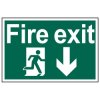 Scan 1503 Fire Exit Running Man Arrow Down - PVC 300 x 200mm