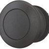 Mushroom pushbutton, unlit, groping, waistband round, black, front ring black, mounting Ø 22.5 mm, 216713