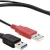 Kabel USB 3.0 Y Delock, [2x USB 3.0 A męskie - 1x USB 3.0 A żeńskie], 0,30 m, czarny